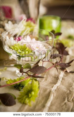 Table setting with lots of beautiful decoration