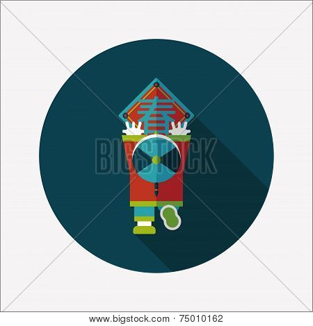 Chinese New Year Flat Icon With Long Shadow,eps10, The Little Boy To Stick Couplets, Chinese Festiva
