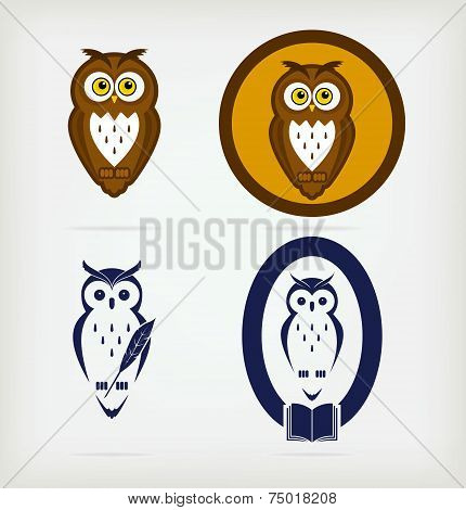 Set of wise owls