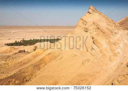 Mountain Oasis Tamerza In Tunisia Near The Border With Algeria.