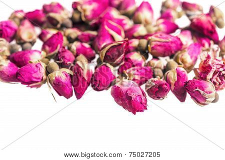 dried rose buds isolated