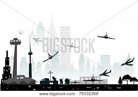 City airport illustration