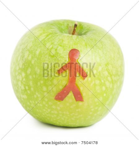 Apple con uomo solhouette
