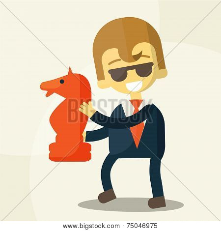 smiling businessman and a great development strategy