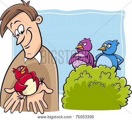 Bird In The Hand Cartoon