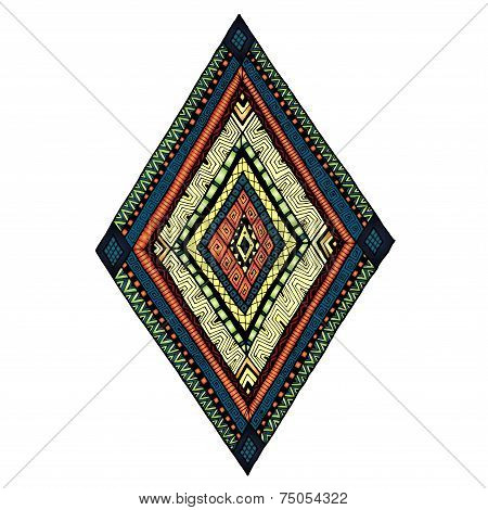 Original drawing tribal doddle rhombus.
