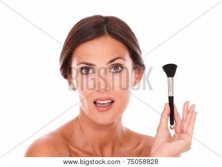 Beautiful Woman With Anti Aging Brush