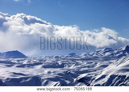 Snowy Sunlight Plateau At Evening