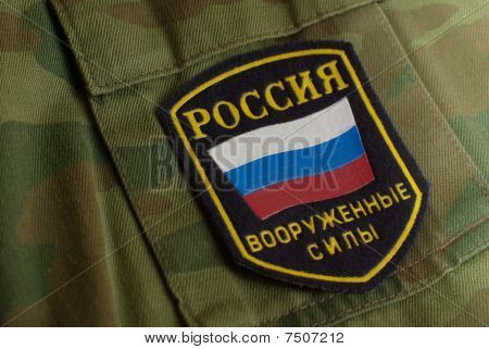 Russische leger uniform met chevron