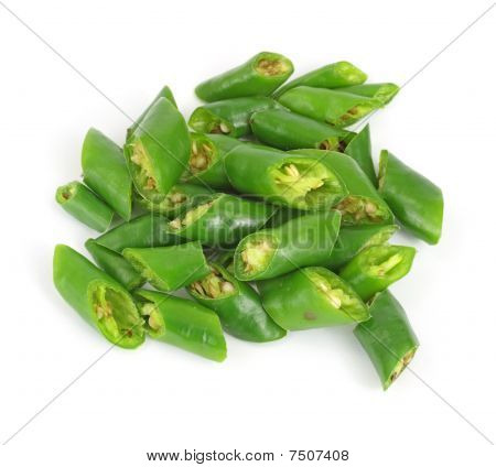geschnittene Long Green Peperoni