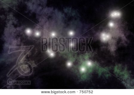 Stjernetegn konstellation - Stenbukken. Stjerner på tågen som baggrund