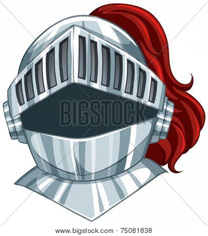 Illustration of a knight helmet