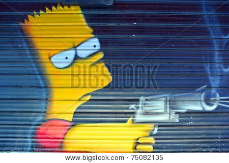 Street art Bart Simpson