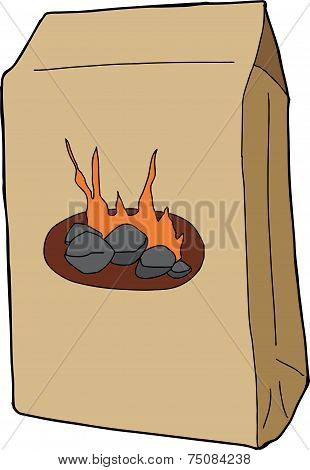 Isolated Charcoal Bag
