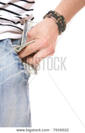 Afslappet fyr holde Dollars regninger