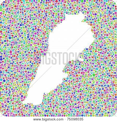 Map of Lebanon - Middle East -
