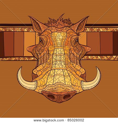 Decorative Warthog Head