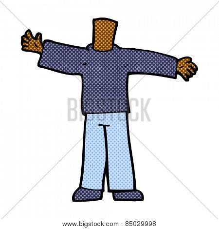 retro comic book style cartoon body with open arms  (mix and match retro comic book style cartoons or add own photos)