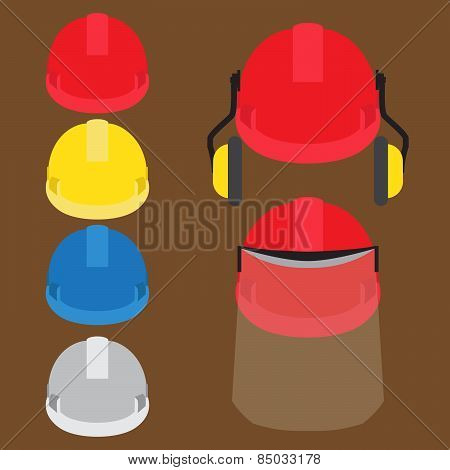 worker's helmets