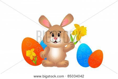 Easter Rabbit With Eggs