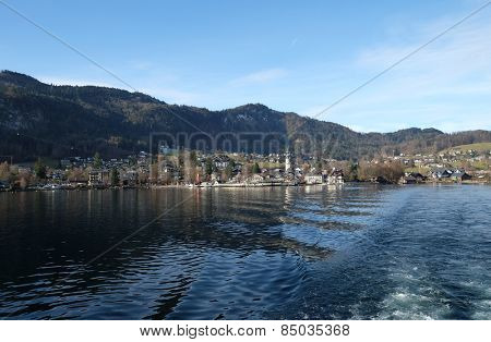 ST. GILGEN, AUSTRIA - DECEMBER 14: St. Gilgen on Wolfgang See lake, Austria on December 14, 2014.