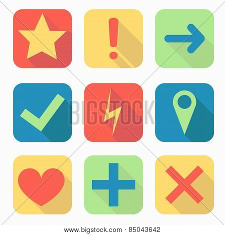 Arrow sign flat icon set. Simple internet button. Contemporary modern style. vector illustration web