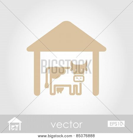 Cowshed Vector Icon