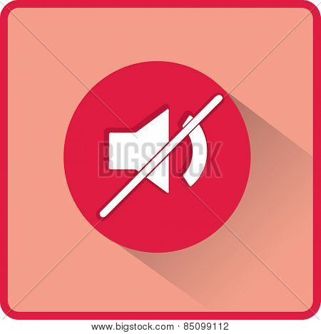 Flat Vector Mute sound icon