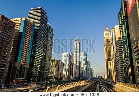 Dubai Metro At Sheik Zayed Road