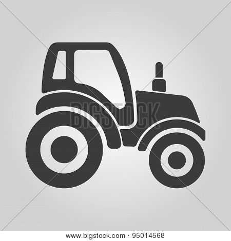 The Tractor Icon. Agrimotor Symbol. Flat