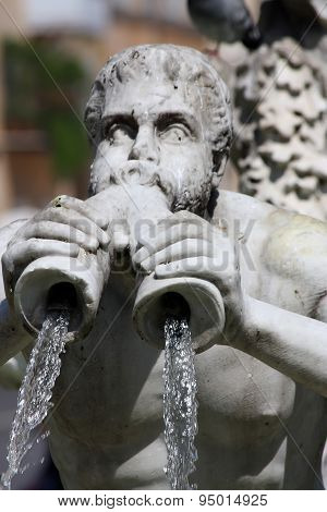 Sculpture On The Piazza Navona In Rome