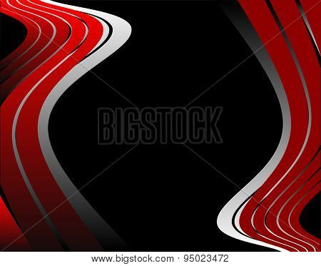 Abstrack wave red and black background