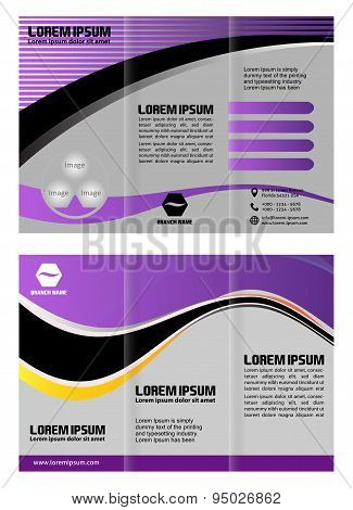 Vector empty trifold brochure template design