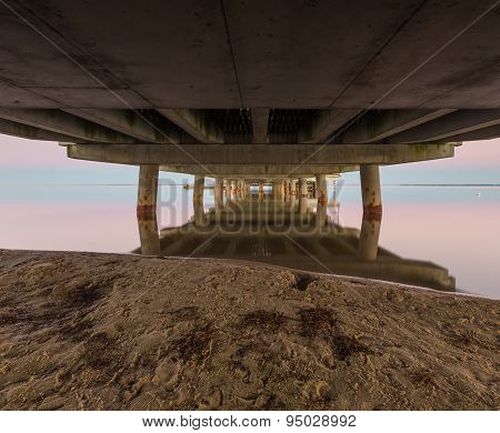Landscape Of Pier In Jastarnia Photographed Before Sunrise