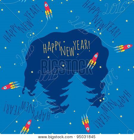 Happy New Year theme 1 - vector illustration.