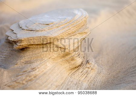 sand stone in the desert with shallow depth of field
