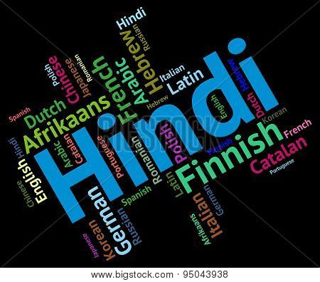 Hindi Language Indicates International Speech And Text