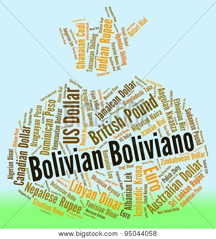 Bolivian Boliviano Indicates Forex Trading And Bob