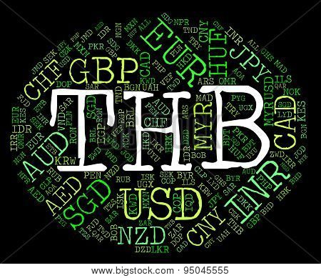 Thb Currency Represents Thai Baht And Coinage