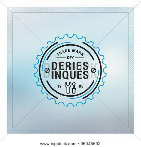 Line Art Badge Or Logo In Vintage Colors