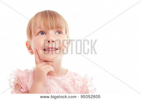 Pretty little girl looking up
