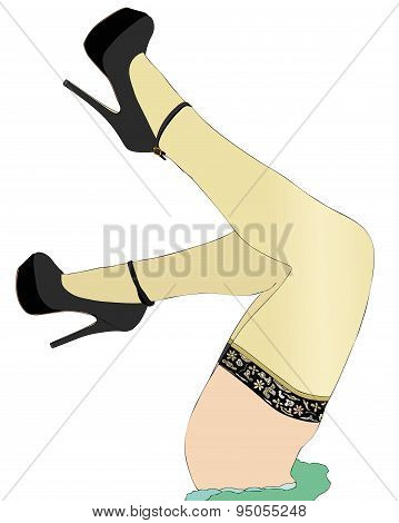 Game Of Shoes And Female Legs