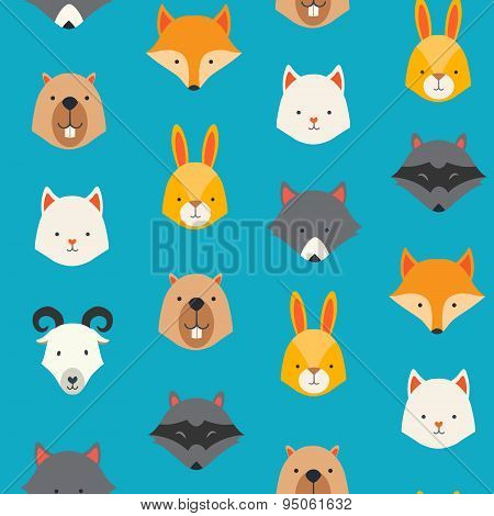 Cute animals vector pattern