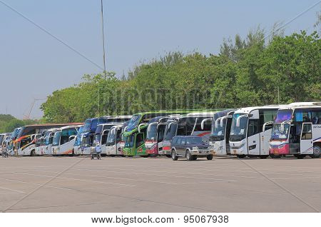 Tourist buses tourism Bangkok Thailand