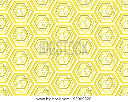 Stylized bee honeycombsgeometric seamless pattern