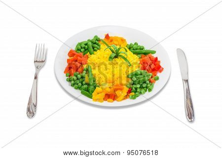 Boiled Rice With Vegetables