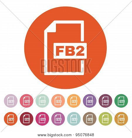 The Fb2 Icon. File Format Symbol. Flat