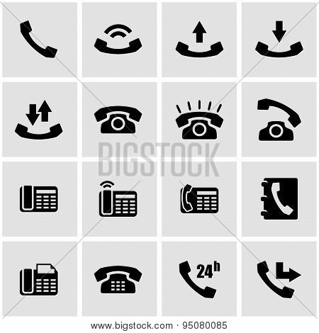 Vector Black Telephone Icon Set