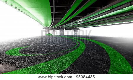 car under the bridge