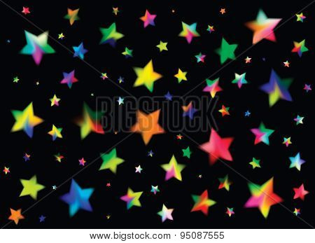 Black background with colored stars